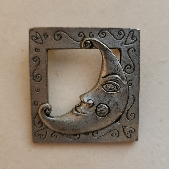 1996 Seagull Canada Pewter Moon Brooch - Picture 2 of 3